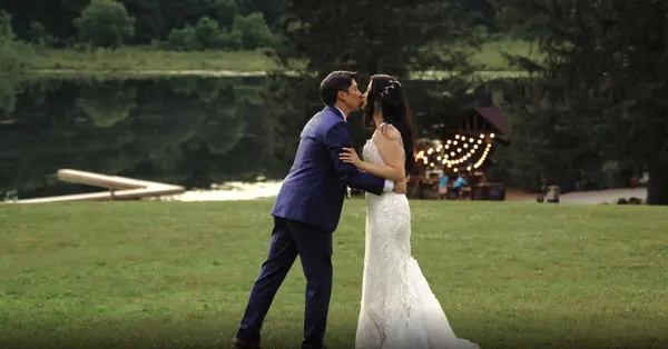 Couple sharing their first dance