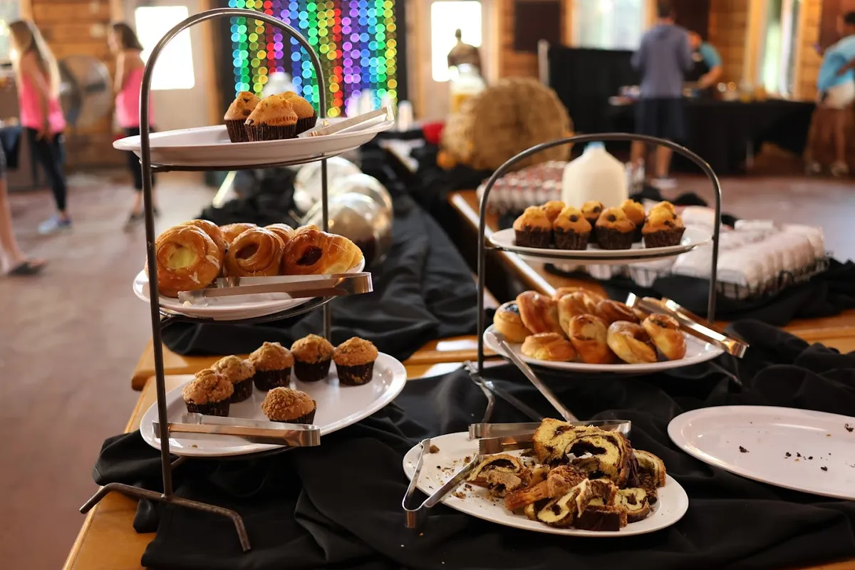 Fresh-baked pastries in the dining hall