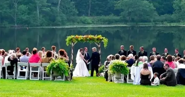 Wedding ceremony on the lakeshore